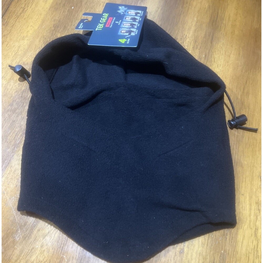 Tek Gear Men's 4-In-1 Hood, Neck Warmer  Gaiter Hood One Size  Black